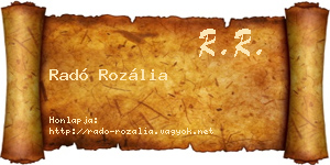 Radó Rozália névjegykártya